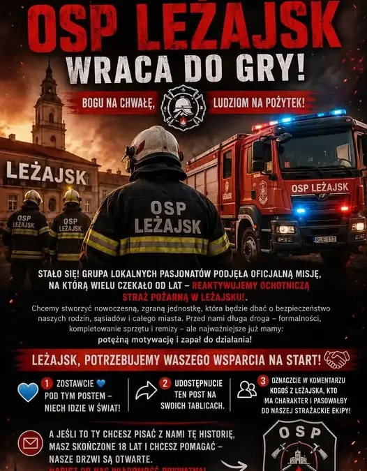 OSP Leżajsk reaktywowana! Lokalni pasjonaci tworzą nową jednostkę