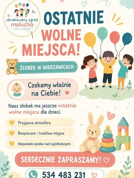 Żłobek w Wierzawicach przyjmuje dzieci – zostały ostatnie wolne miejsca