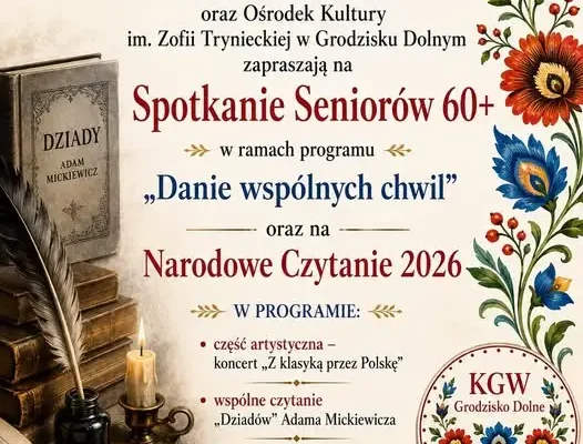 Wieczór pełen kultury: Koncert, Narodowe Czytanie i Spotkanie Seniorów w jednym wydarzeniu