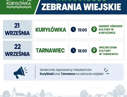 Zebrania wiejskie w Kuryłówce i Tarnawcu – sprawy lokalne na pierwszym planie