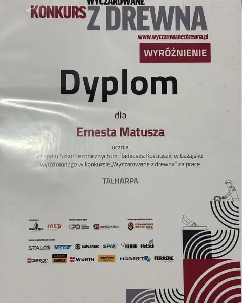Ernest Matusz z kolejnym sukcesem – talharpa z drewna nagrodzona w konkursie