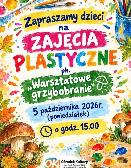 Warsztatowe grzybobranie – jesienne zajęcia plastyczne dla dzieci