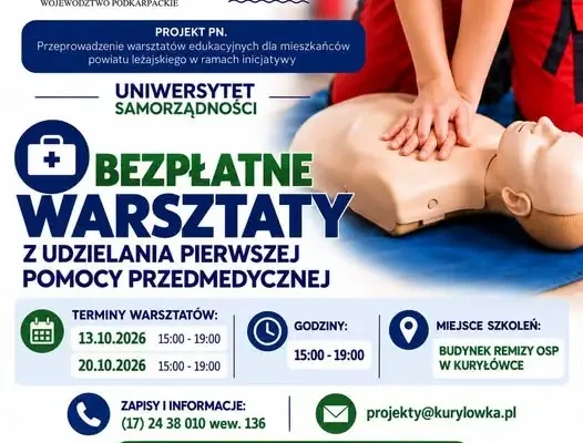 Bezpłatne warsztaty pierwszej pomocy w Kuryłówce – 13 i 20 października