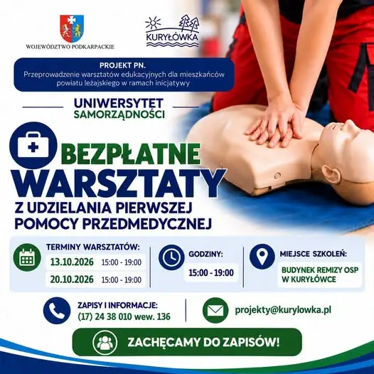 Bezpłatne warsztaty pierwszej pomocy w Kuryłówce – 13 i 20 października