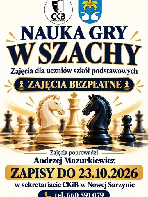 Nowa Sarzyna: bezpłatna nauka gry w szachy dla uczniów szkół podstawowych