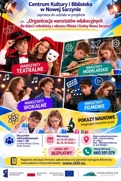 Nowa Sarzyna: bezpłatne warsztaty dla dzieci i młodzieży – rusza rekrutacja