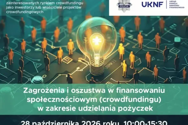 KNF ostrzega przed oszustwami w crowdfundingu – bezpłatne webinarium 28 października