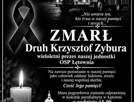 Pożegnanie druha Krzysztofa Zybury – wieloletniego prezesa OSP KSRG Łętownia