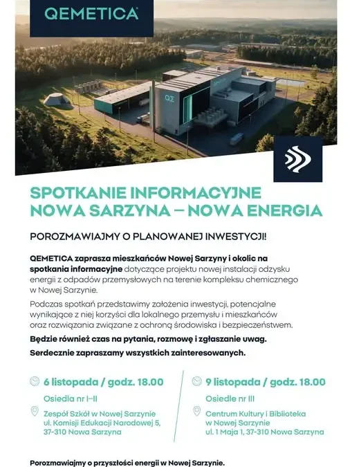 Nowa Sarzyna: QEMETICA stawia na energię z odpadów. Tańsze ciepło i 50 miejsc pracy