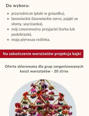 Kreatywne warsztaty dla grup zorganizowanych w Nowej Sarzynie