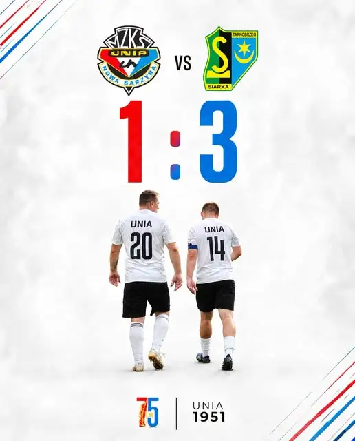 Unia Nowa Sarzyna przegrywa z rezerwami Siarki Tarnobrzeg 1:3